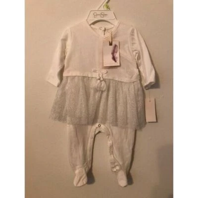Jessica Simpson Baby Girl Ivory Tulle one-piece size 0 - 3M New - Image 1 of 4