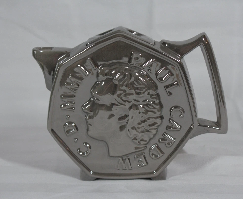 2002 PAUL CARDEW LIMITED EDITION #1575 COLLECTORS CLUB 50 PENCE TEAPOT NEW - Image 1 of 4