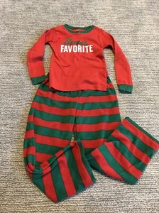 Carters Youth Christmas Pajamas Size 6 Santa’s Favorite Fleece Red Green - Picture 1 of 5