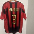 AC Milan-Maldini 2004/05 ShortSleeve Home Jersey-Size: Med