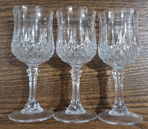 Crystal D’arques Longchamp Pattern Glasses X3 Crystal D'Arques. - Picture 1 of 3