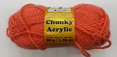 Chunky Acrylic Yarn "Coral" 1 Skein #1784 - Image 1 of 3