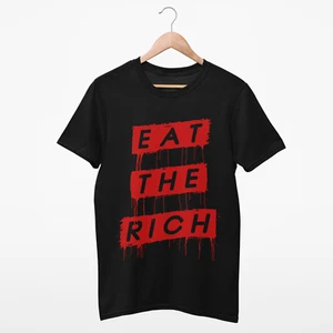 T-shirt Eat The Rich - Unisex S-3X - anticapitalista anarchico comunista di sinistra - Foto 1 di 8