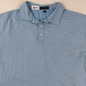 Peter Millar Crown Crafted Polo Shirt Men's XL Blue Performance Golf Stains - Picture 1 of 13