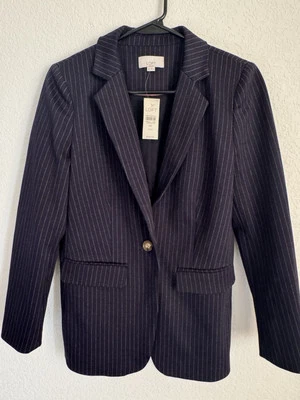 Blazer Loft Azul Marino Rayas Para Mujer TALLA 6P NUEVO CON ETIQUETAS  Foto 1 de 4