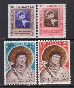 Vatican City 1953 Goretti & Clara Sets Mint H #156-7, 169-70 - Bild 1 von 1