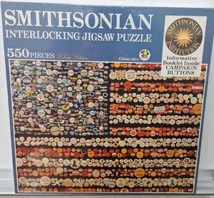 550 Piezas Rompecabezas Smithsonian Bandera Americana Botones Políticos Nuevo Precintado - Imagen 1 de 15