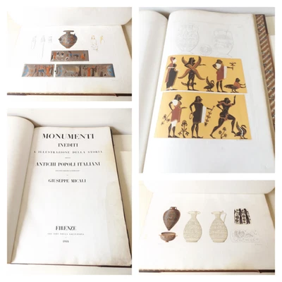 1844 Large Folio MONUMENTI INEDITI Antichi Popoli Italiani ITALIAN Micali ARTS - Image 1 of 4