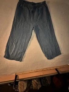 Splendid Lightweight cambray Elastic Waist Cropped Style SZ L - Picture 1 of 7