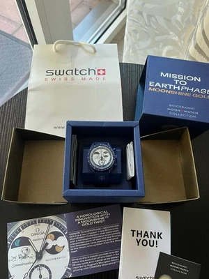 Omega X Swatch Mission To Earthphase Moonshine Gold Snoopy/Pop Corn - Imagen 1 de 4