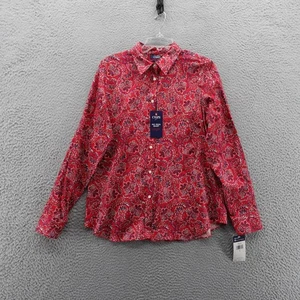 Chaps Easy Care Shirt Large Multicolor Floral Button Down Long Sleeve Womens NWT - Picture 1 of 13