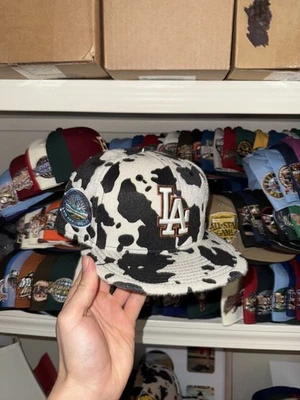 Los Angeles Dodgers cowhide cow Hat Club Cattle Pack Pink UV 50th Patch 7 5/8 - Image 1 of 4