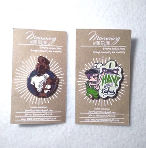 Lot of 2 Momming With Truth Breastfeeding & Motherhood Enamel Lapel Pins NEW - Picture 1 of 10