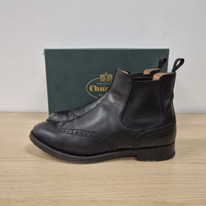 Church's Black Leather Chelsea Pull On Ankle England Dress Boots Uk 7 Eu 41 - Picture 1 of 11