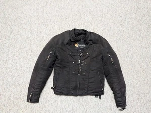 vintage Y2K motorcycle PADDED racing 36 black XS straight jacket costume tripp - Picture 1 of 9