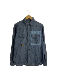 A BATHING APE elbow patches Shirts blue M Used - Picture 1 of 9