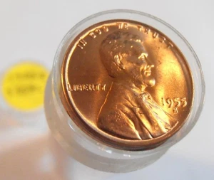 1955 S BU Lincoln Cent Roll,   (55SRL7) - Picture 1 of 4