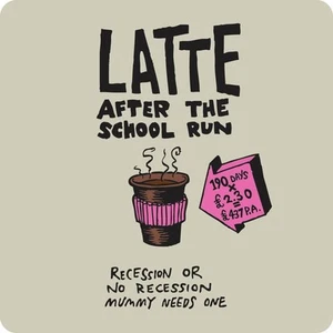 Latte After The School Run funny drinks mat / coaster (hb) - Picture 1 of 1