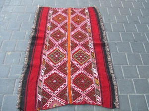  ORIGINAL ANTIKE TÜRKISCHE KELIMWOLLE HANDGEWEBT 126x78 cm / 49,6x30,7 Zoll - Bild 1 von 10