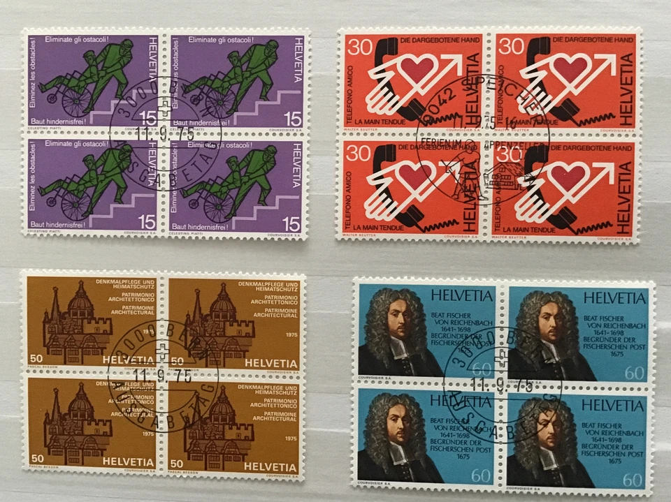 Switzerland 1975 Sept Publicity Issue Blocks Of 4 CTO Cat £12 - Image 1 of 1