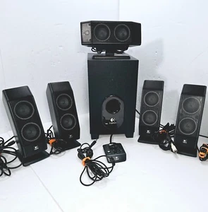 Logitech X-540 5.1 Surround Sound Speaker System With Subwoofer & Remote TESTED - Photo 1/24