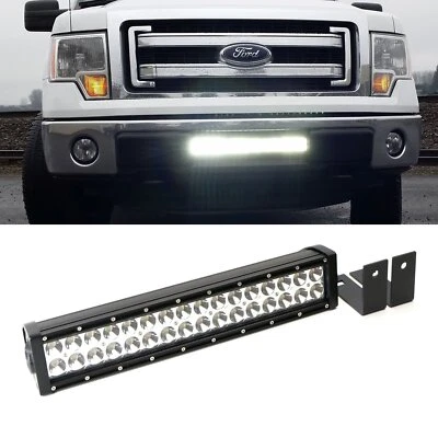 Barra de luz LED 96W con soporte de montaje de parachoques inferior, cables para Ford F-150 09-14 Foto 1 de 4