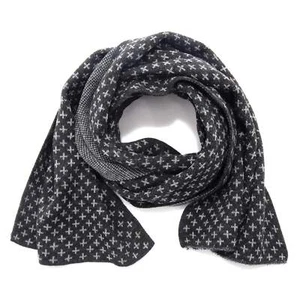 3571AO sciarpa uomo E FERRI man scarf black/grey - Picture 1 of 4