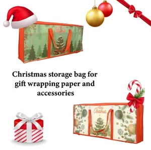 Geschenkpapier Aufbewahrungstasche Weihnachten Geschenkpapier Deko Ordnung Organizer Haken - Bild 1 von 39