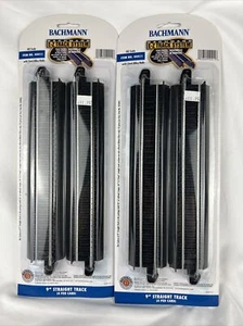 RIELES DE ALEACIÓN DE ACERO PARA PISTA HO BACHMANN 44411 EZ 9"" RECTO-NUEVO-2 paquetes - Imagen 1 de 2