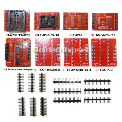 Adattatori TSOP32/40/48 SOP44 SOP56 NOR prese per TL866CS TL866A TL866II - Immagine 1 di 4