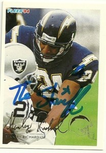 1994 Fleer STANLEY RICHARD Signed Card Lambeau Field CHARGERS TEXAS LONGHORNS