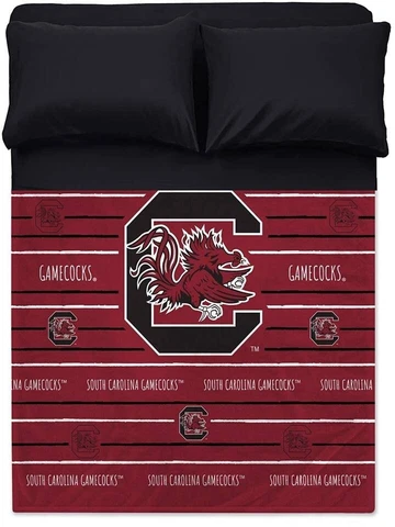 South Carolina Gamecocks NCAA 60" x 80" Logo Stripe Flannel Blanket-W28953923767 Cover
