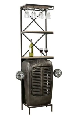Mobile bar porta bottiglie e bicchieri  "TRATTORE" VINTAGE INDUSTRIAL CM 50X38X1 - Immagine 1 di 3
