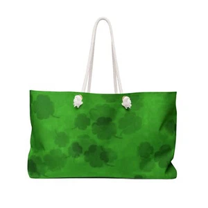 Green Four Leaf Shamrocks Weekender Bag - Picture 1 of 5