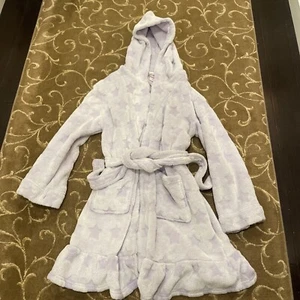 Girl’s Plush Lavender Purple Hooded Robe By More Than Magic Size 7/8 #KU57 - Picture 1 of 7