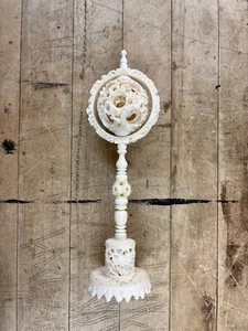 Fancy Vintage Faux Ivory Chinese Puzzle Ball Celluloid Multi Layer - Picture 1 of 6