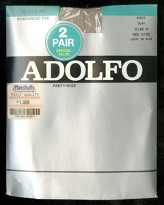 VTG Adolfo Pantyhose Regular Reinforced Toe Size B Med/Tall Color: Clay 2 Pair - Picture 1 of 3