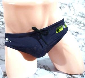 MEN'S TURBO CANBERRA CUP WATERPOLO NAVY BLUE & LIME SWIMMING BRIEFS SIZE 30" 🔥 - Picture 1 of 8