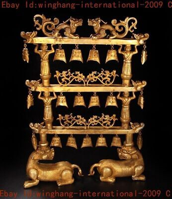 Ancient China Dynasty Bronze Gilt Musical Instruments Chimes Chime Bell Set • 3,935.82$