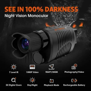 850nm IR Night Vision Binoculars Hunting Goggles Digital Infrared Record Video - Picture 1 of 20