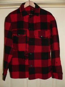 Vtg 50s 60s M PENDLETON WOOL SHIRT CPO JACKET MACKINAW BUFFALO PLAID DISTRESSED - Picture 1 of 10