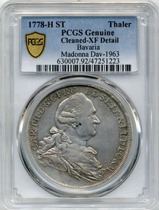 1778H ST Thaler, German States - Bavaria, Charles Theodore - PCGS EF Detail - Picture 1 of 2