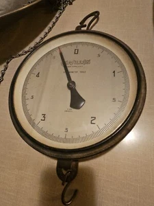 Vintage Chatillon hängender Dynamometer Waage 5 LBS. Kapazität mit EDELSTAHLTABLETT - Bild 1 von 24