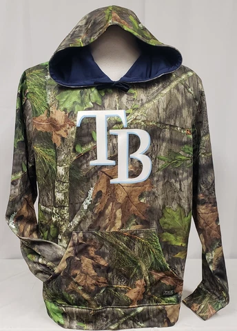 Brand New MLB Men's Tampa Bay Rays Wood Camo Hoodie Sweater Cover
