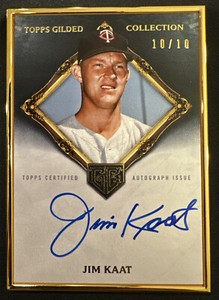 2023 Topps Gilded Collection Jim Kaat Black Gold Frame 10/10 Auto - Twins