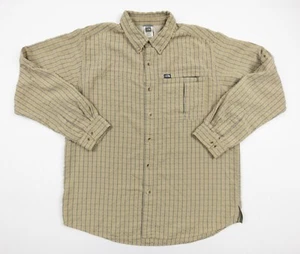 North Face Shirt Mens XLarge Beige Button Down Long Sleeve Striped Outdoors Hike - Picture 1 of 13