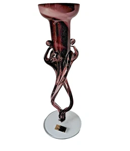 Glas-Kerzenhalter-Kerzenständer 21 cm mundgeblasen - Bild 1 von 4