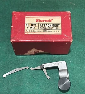 Starrett #671 Universal Attachment for Dial Indicators 3/8" 2 arms Original BOX - Picture 1 of 9