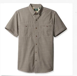 Mens size M G.H. Bass & Co Short Sleeve Woven Shirt Pewter 1218l11pb23 - Picture 1 of 5