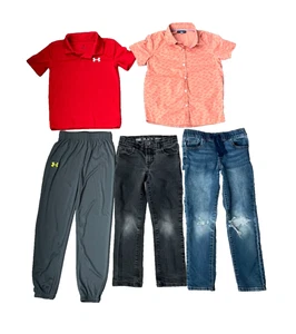 Boy's Lot of Clothes, 3-Shirts & 1 Pair of Pants - Under Armour & adidas Size 7 - Picture 1 of 17